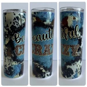 Beautiful Crazy Leopard Cow Print 20oz Skinny Tumbler